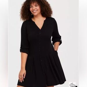 Torrid Mini Challis Shirt Dress for Classic Black Dress size 1(xl)